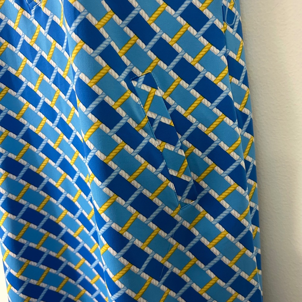 J.McLaughlin Womens XL Dress Sleeveless Blue Yellow Geometric Rope Print  NWOT‎ - Picture 4 of 8